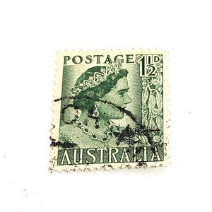 Queen Elizabeth II 1/12 D Green Australia Postage Vintage Stamp